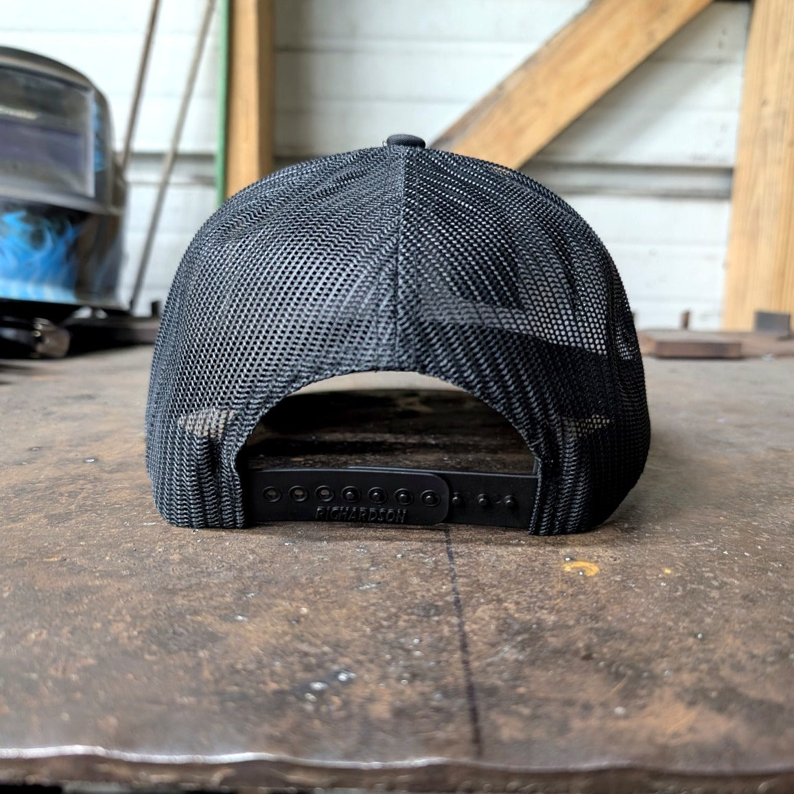 Slingin Shanks SS Shield trucker hat black back